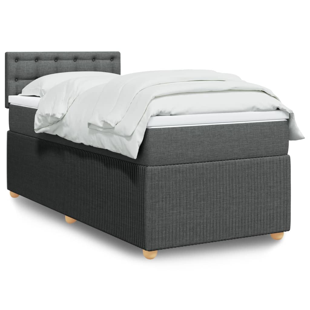 Boxspring met matras stof donkergrijs 80x200 cm is nu te koop bij PeponiXL, paradijselijk wonen!