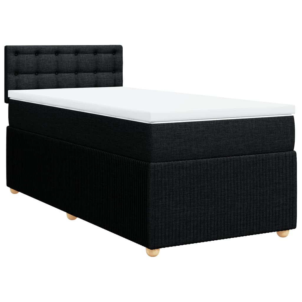 Boxspring met matras stof zwart 80x200 cm is nu te koop bij PeponiXL, paradijselijk wonen!