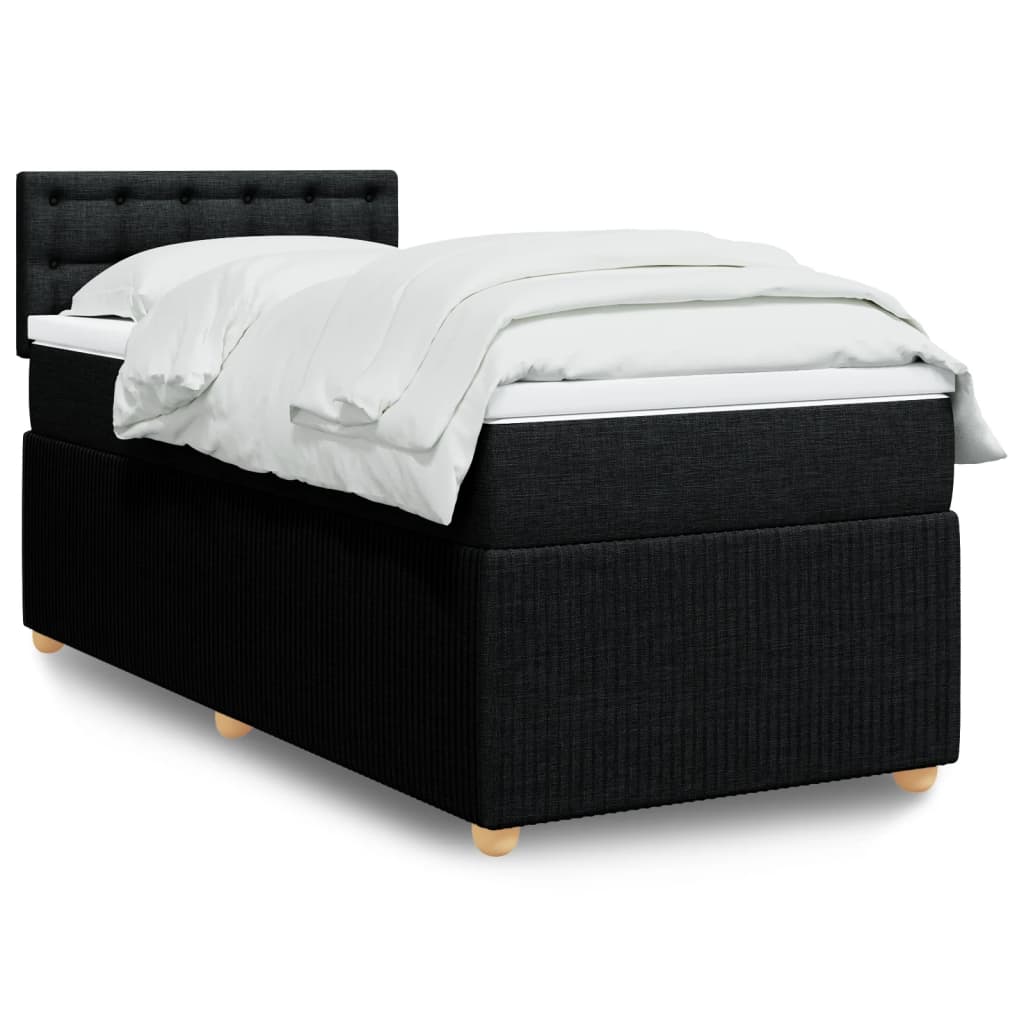 Boxspring met matras stof zwart 80x200 cm is nu te koop bij PeponiXL, paradijselijk wonen!