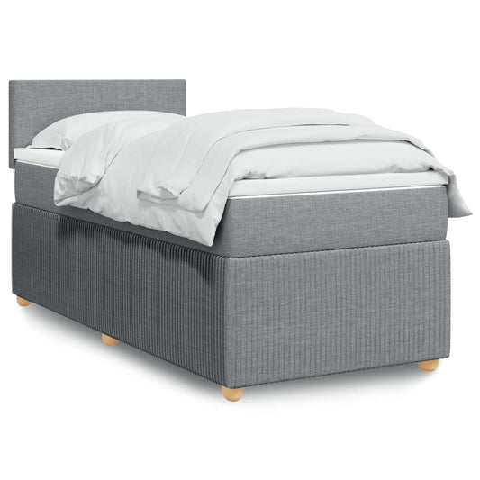 Boxspring met matras stof lichtgrijs 90x190 cm is nu te koop bij PeponiXL, paradijselijk wonen!