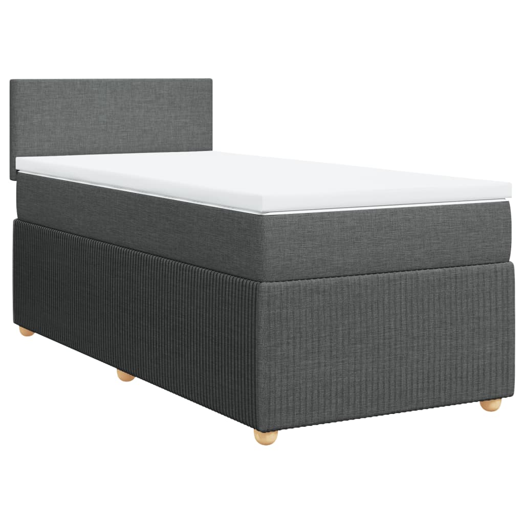 Boxspring met matras stof donkergrijs 90x190 cm is nu te koop bij PeponiXL, paradijselijk wonen!