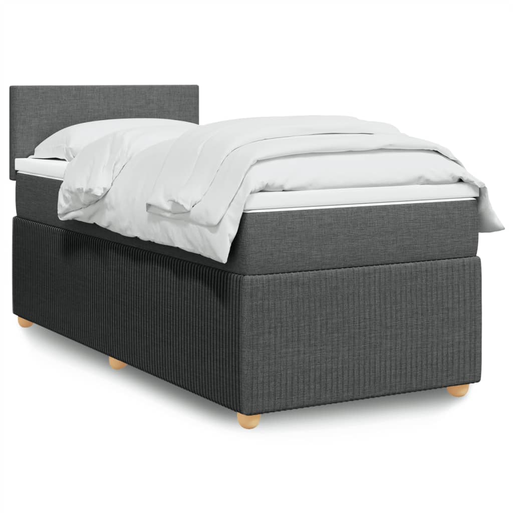 Boxspring met matras stof donkergrijs 90x190 cm is nu te koop bij PeponiXL, paradijselijk wonen!