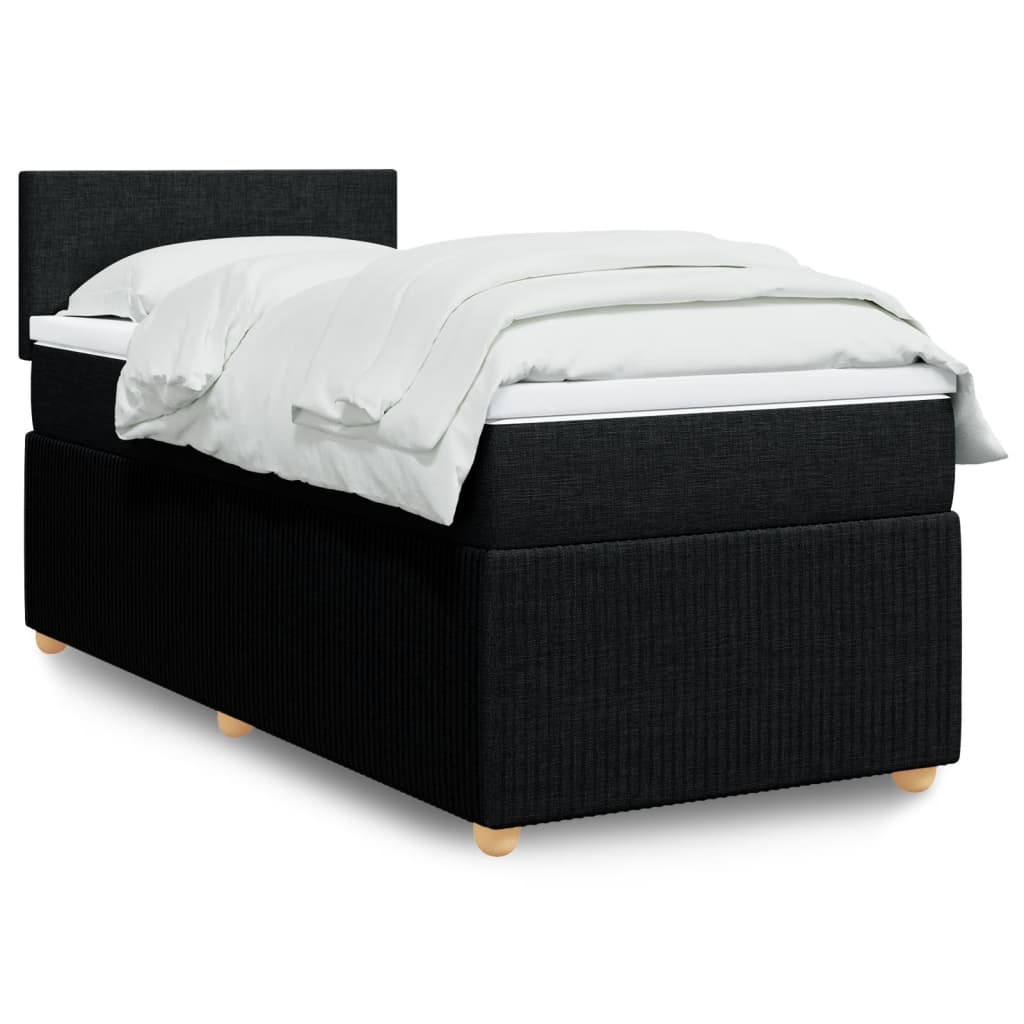 Boxspring met matras stof zwart 90x190 cm is nu te koop bij PeponiXL, paradijselijk wonen!
