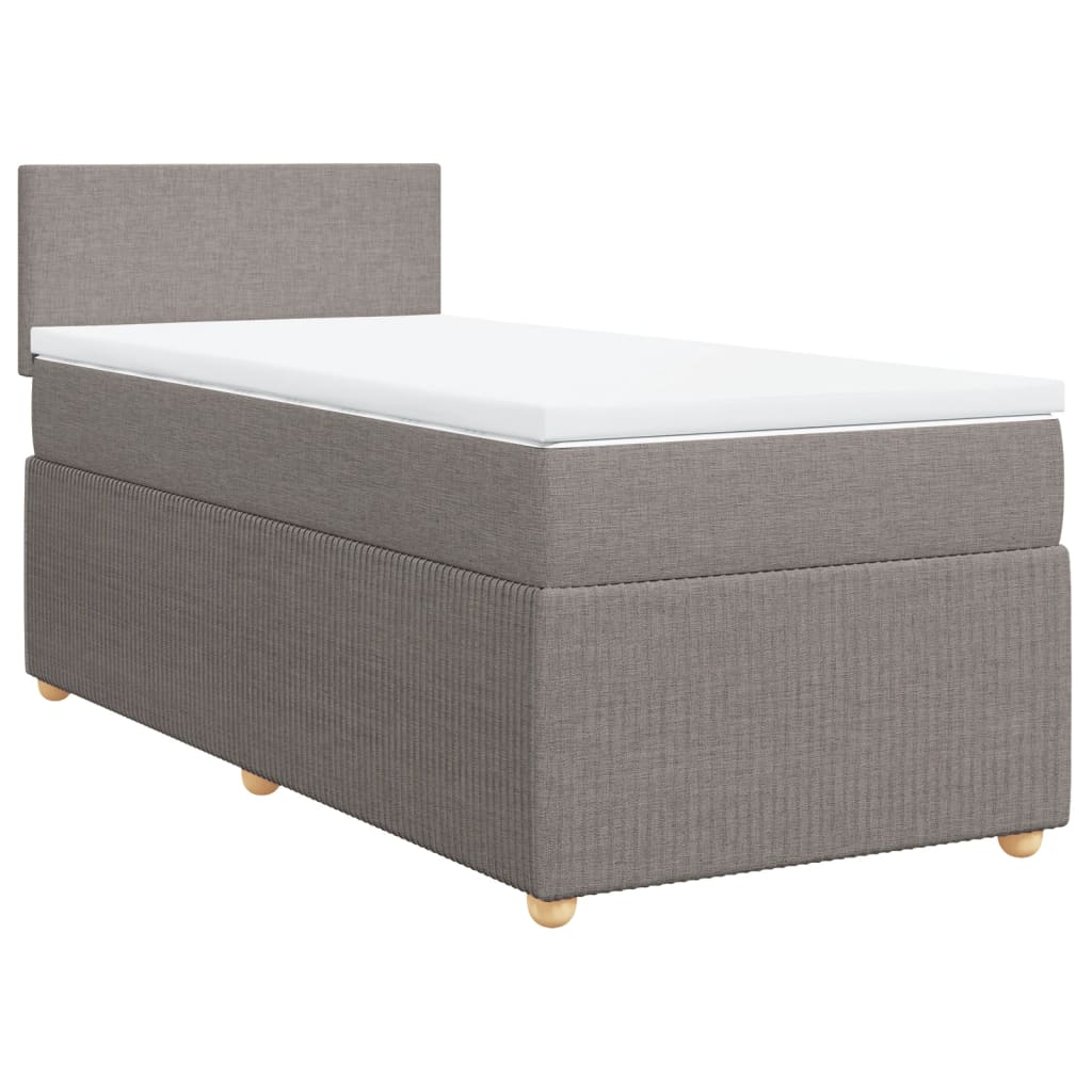 Boxspring met matras stof taupe 90x190 cm is nu te koop bij PeponiXL, paradijselijk wonen!