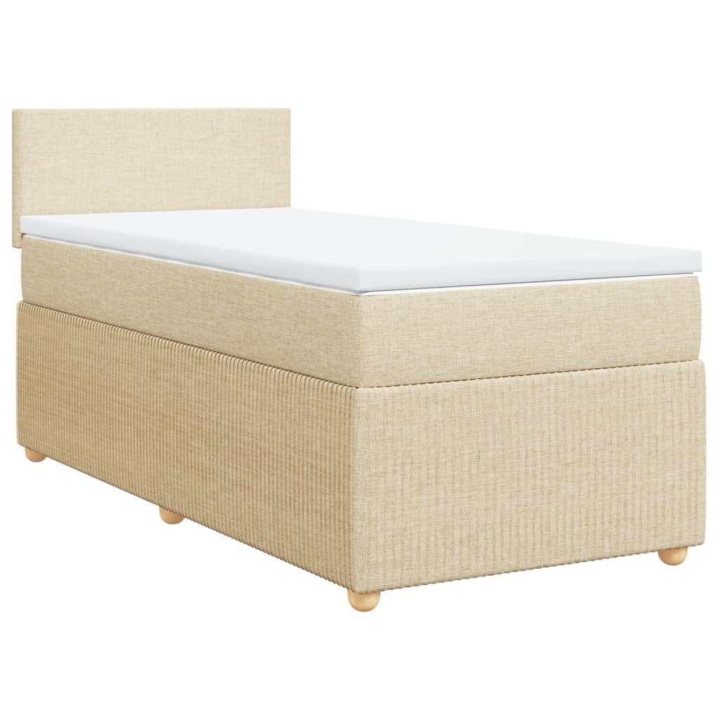 Boxspring met matras stof crèmekleurig 90x190 cm is nu te koop bij PeponiXL, paradijselijk wonen!