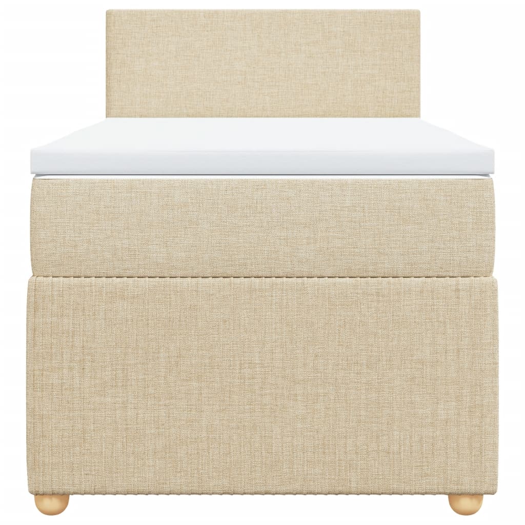 Boxspring met matras stof crèmekleurig 90x190 cm is nu te koop bij PeponiXL, paradijselijk wonen!