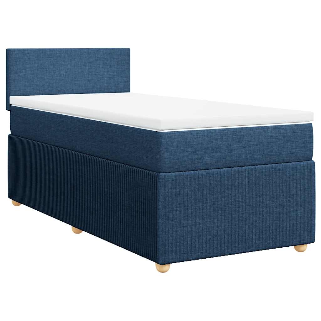 Boxspring met matras stof blauw 90x190 cm is nu te koop bij PeponiXL, paradijselijk wonen!
