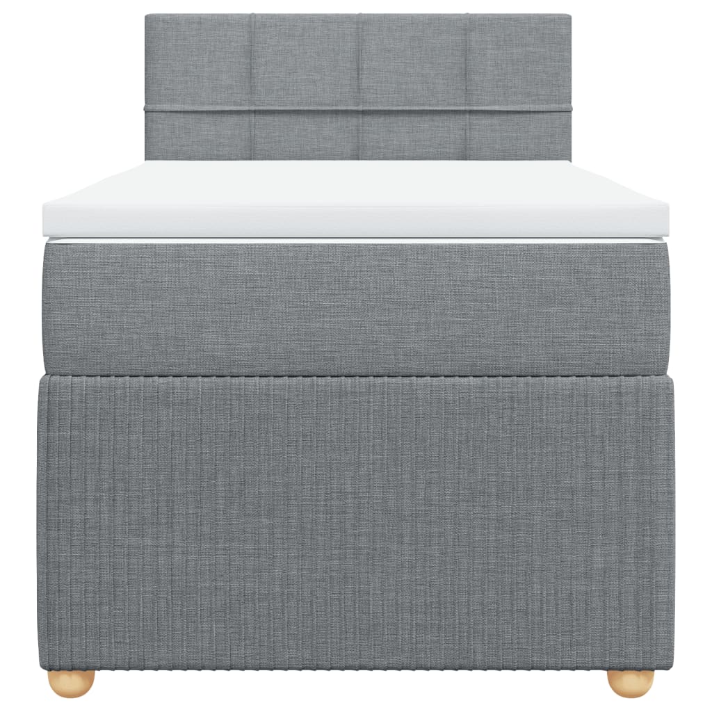 Boxspring met matras stof lichtgrijs 90x190 cm is nu te koop bij PeponiXL, paradijselijk wonen!