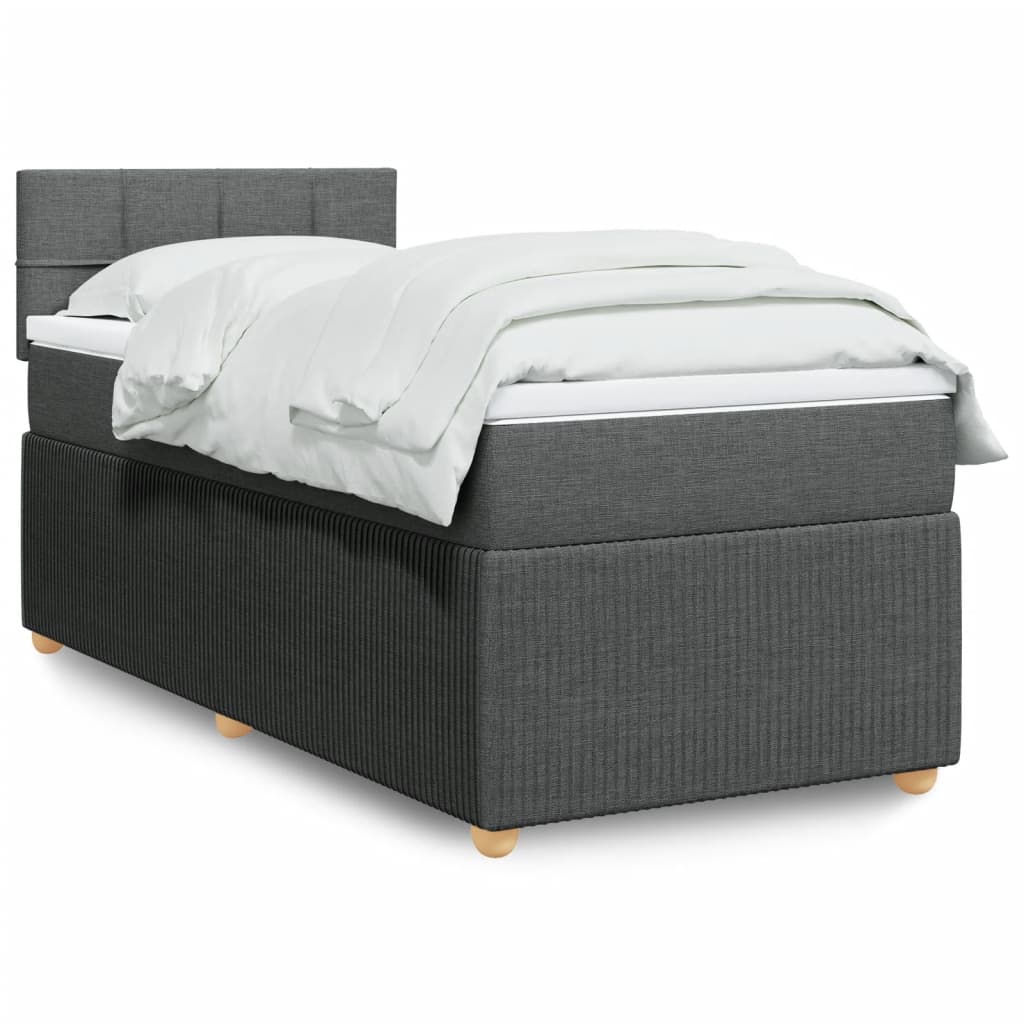 Boxspring met matras stof donkergrijs 90x190 cm is nu te koop bij PeponiXL, paradijselijk wonen!