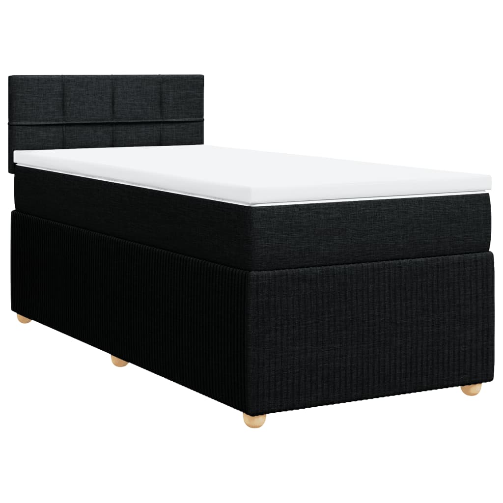 Boxspring met matras stof zwart 90x190 cm is nu te koop bij PeponiXL, paradijselijk wonen!