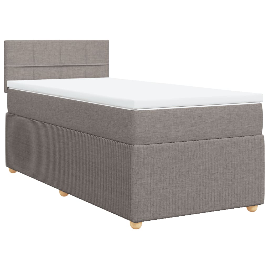 Boxspring met matras stof taupe 90x190 cm is nu te koop bij PeponiXL, paradijselijk wonen!