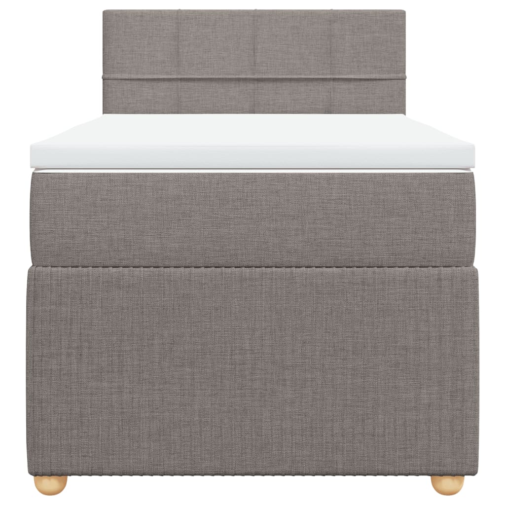 Boxspring met matras stof taupe 90x190 cm is nu te koop bij PeponiXL, paradijselijk wonen!
