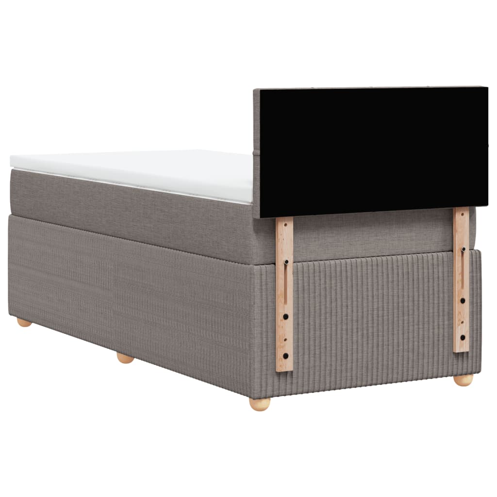 Boxspring met matras stof taupe 90x190 cm is nu te koop bij PeponiXL, paradijselijk wonen!