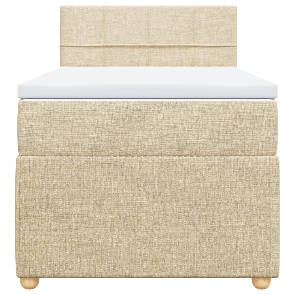 Boxspring met matras stof crèmekleurig 90x190 cm is nu te koop bij PeponiXL, paradijselijk wonen!
