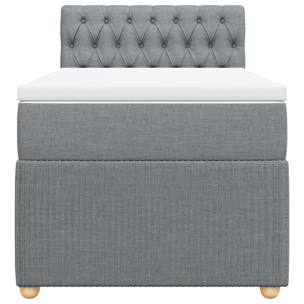 Boxspring met matras stof lichtgrijs 90x190 cm is nu te koop bij PeponiXL, paradijselijk wonen!