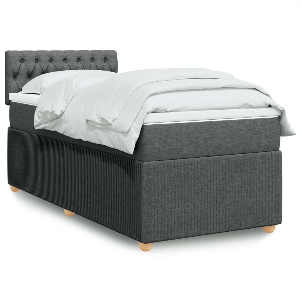 Boxspring met matras stof donkergrijs 90x190 cm is nu te koop bij PeponiXL, paradijselijk wonen!