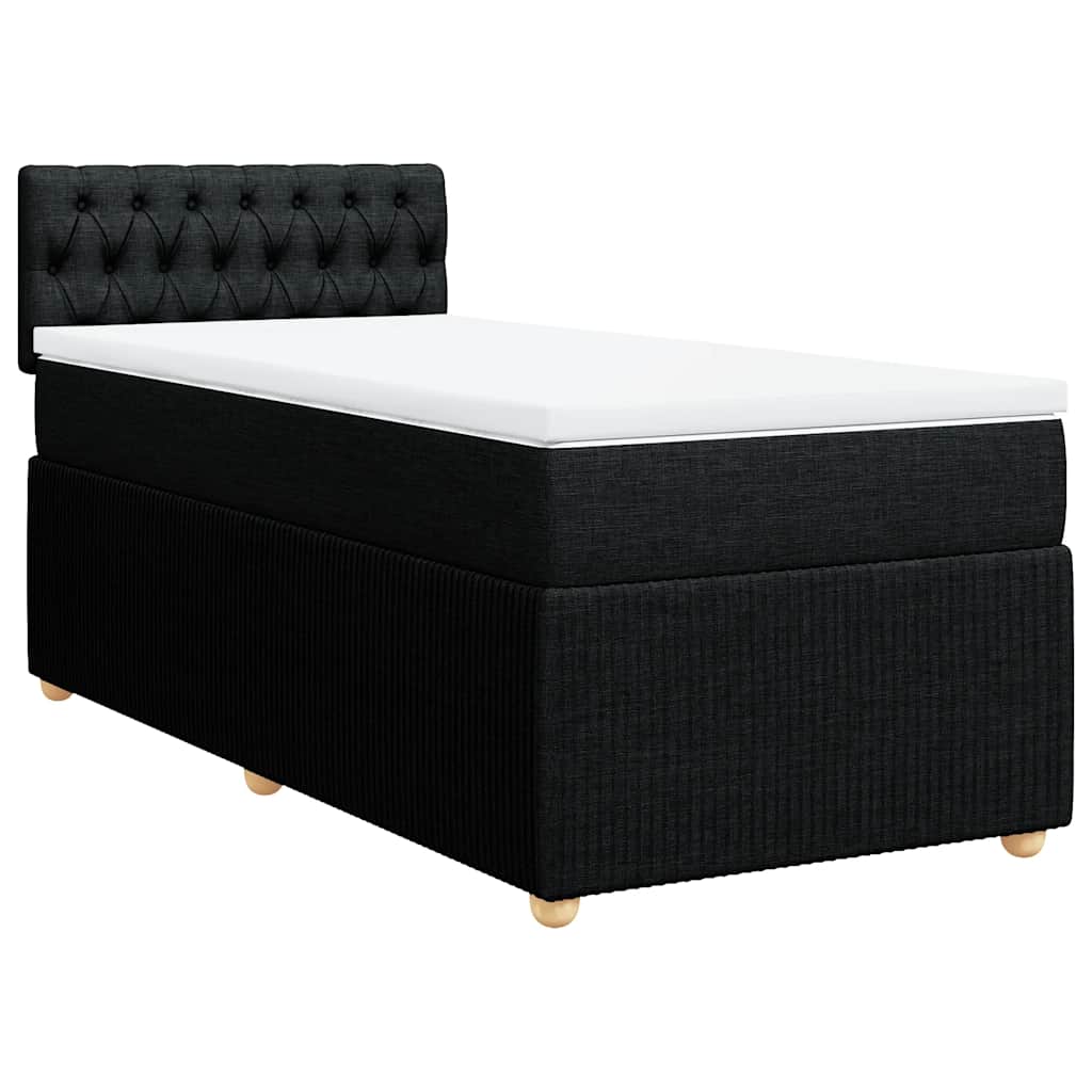 Boxspring met matras stof zwart 90x190 cm is nu te koop bij PeponiXL, paradijselijk wonen!