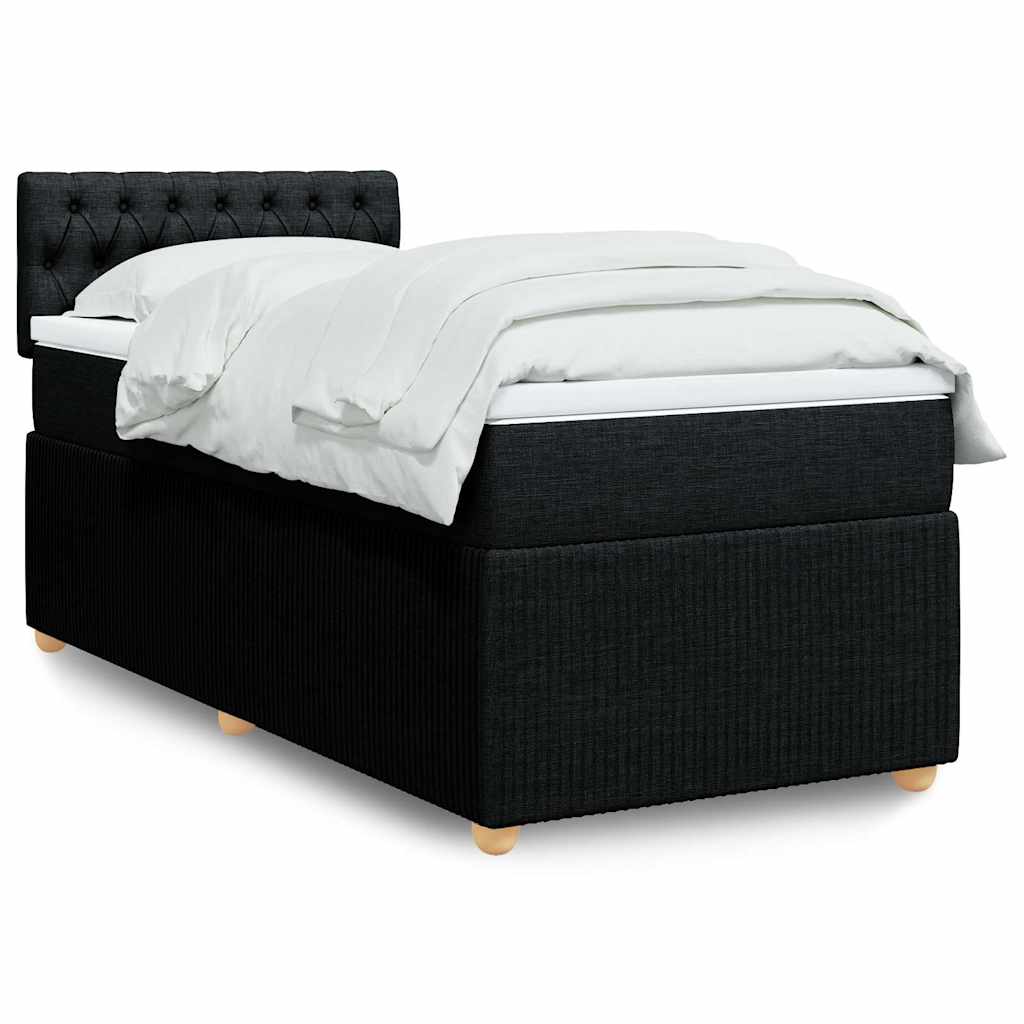Boxspring met matras stof zwart 90x190 cm is nu te koop bij PeponiXL, paradijselijk wonen!