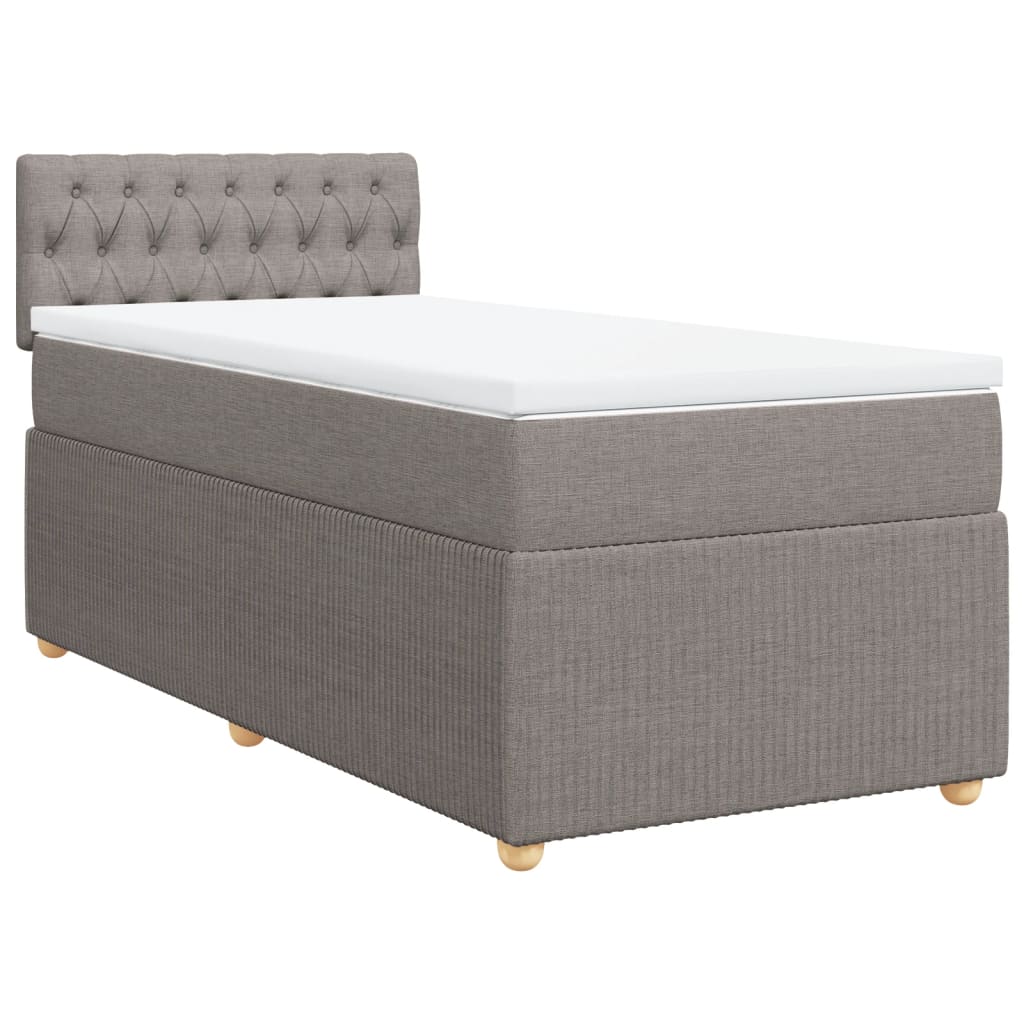 Boxspring met matras stof taupe 90x190 cm is nu te koop bij PeponiXL, paradijselijk wonen!