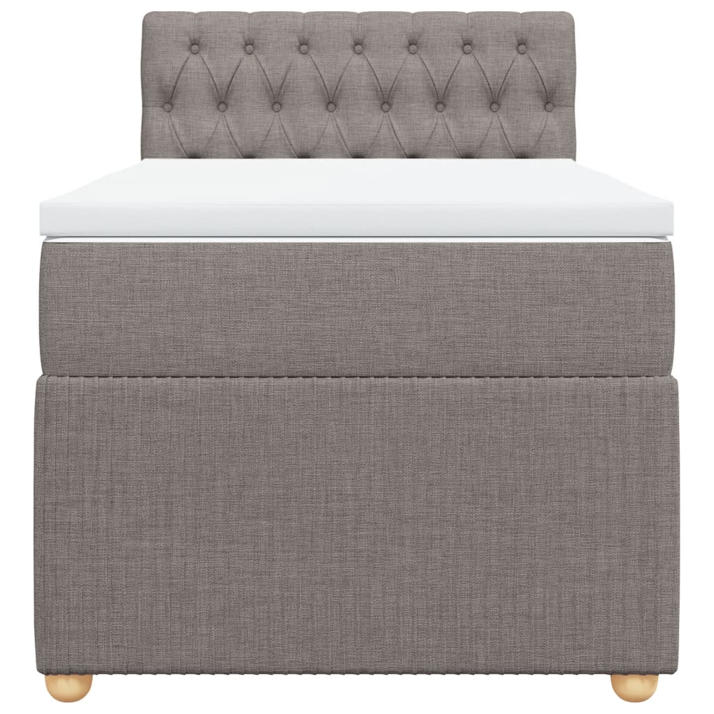 Boxspring met matras stof taupe 90x190 cm is nu te koop bij PeponiXL, paradijselijk wonen!