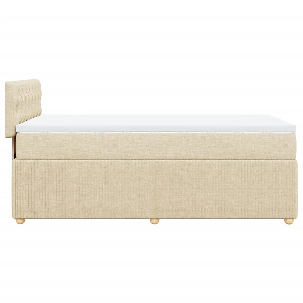 Boxspring met matras stof crèmekleurig 90x190 cm is nu te koop bij PeponiXL, paradijselijk wonen!