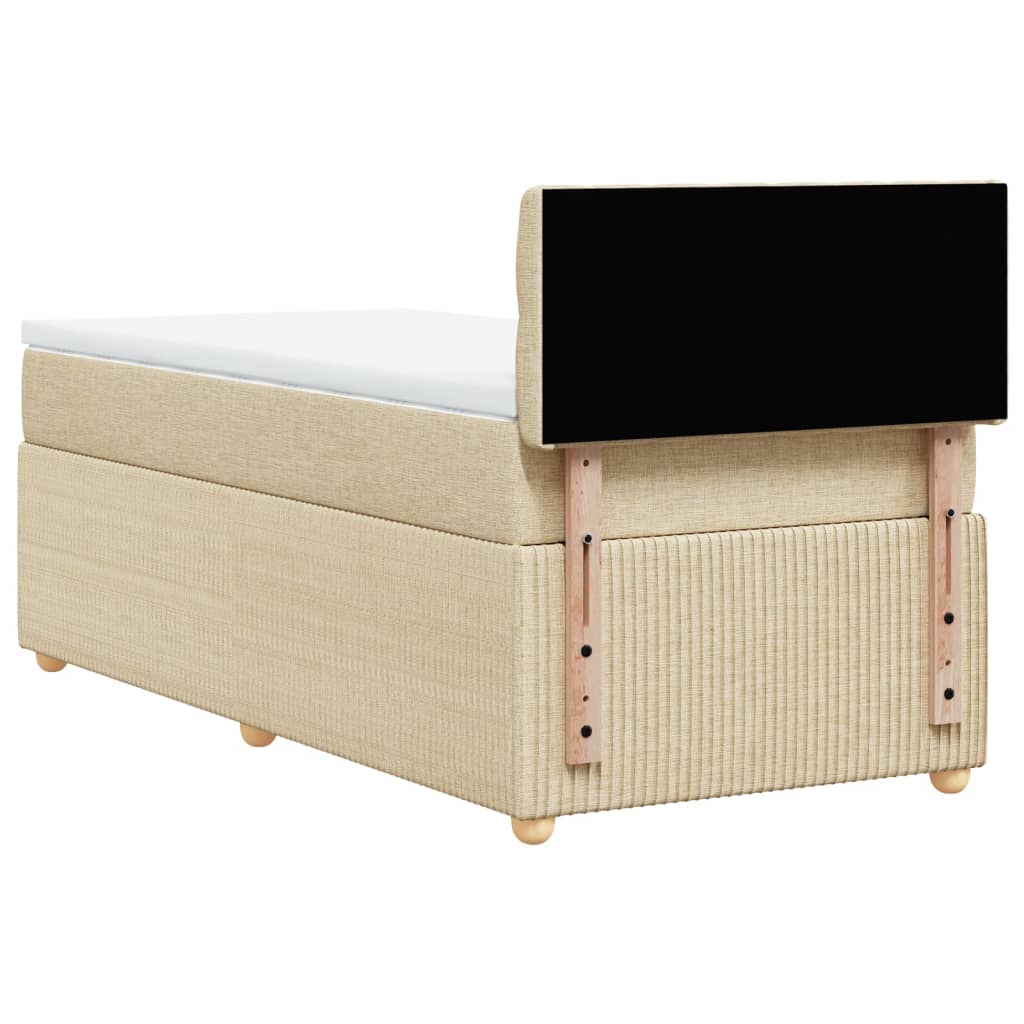 Boxspring met matras stof crèmekleurig 90x190 cm is nu te koop bij PeponiXL, paradijselijk wonen!