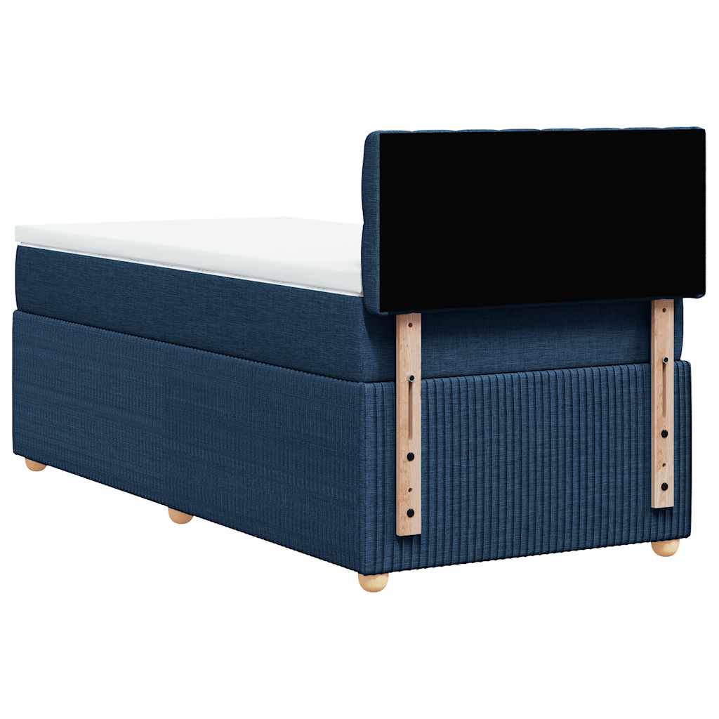 Boxspring met matras stof blauw 90x190 cm is nu te koop bij PeponiXL, paradijselijk wonen!