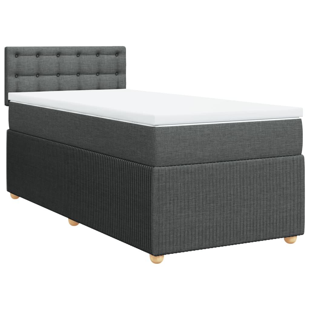 Boxspring met matras stof donkergrijs 90x190 cm is nu te koop bij PeponiXL, paradijselijk wonen!