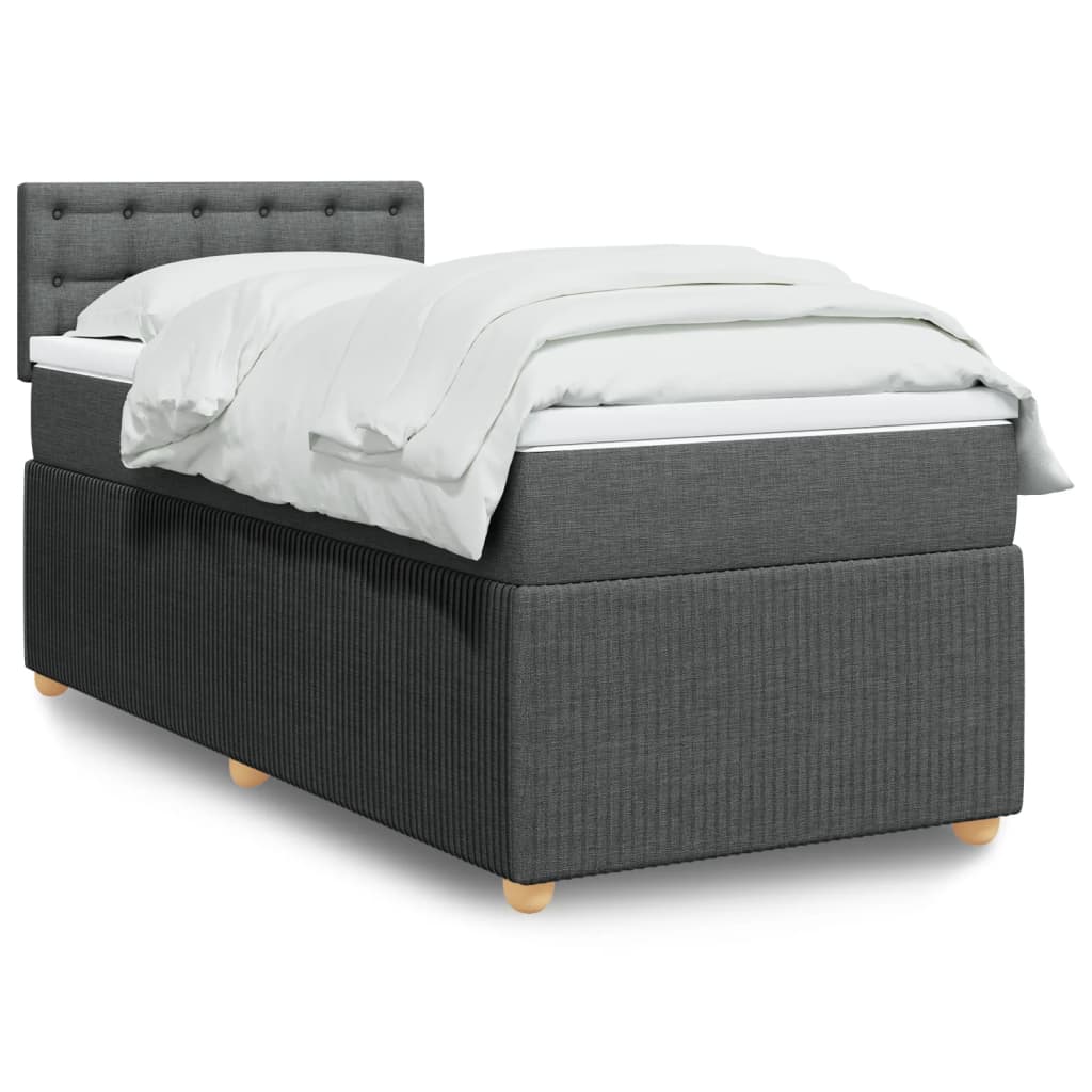 Boxspring met matras stof donkergrijs 90x190 cm is nu te koop bij PeponiXL, paradijselijk wonen!