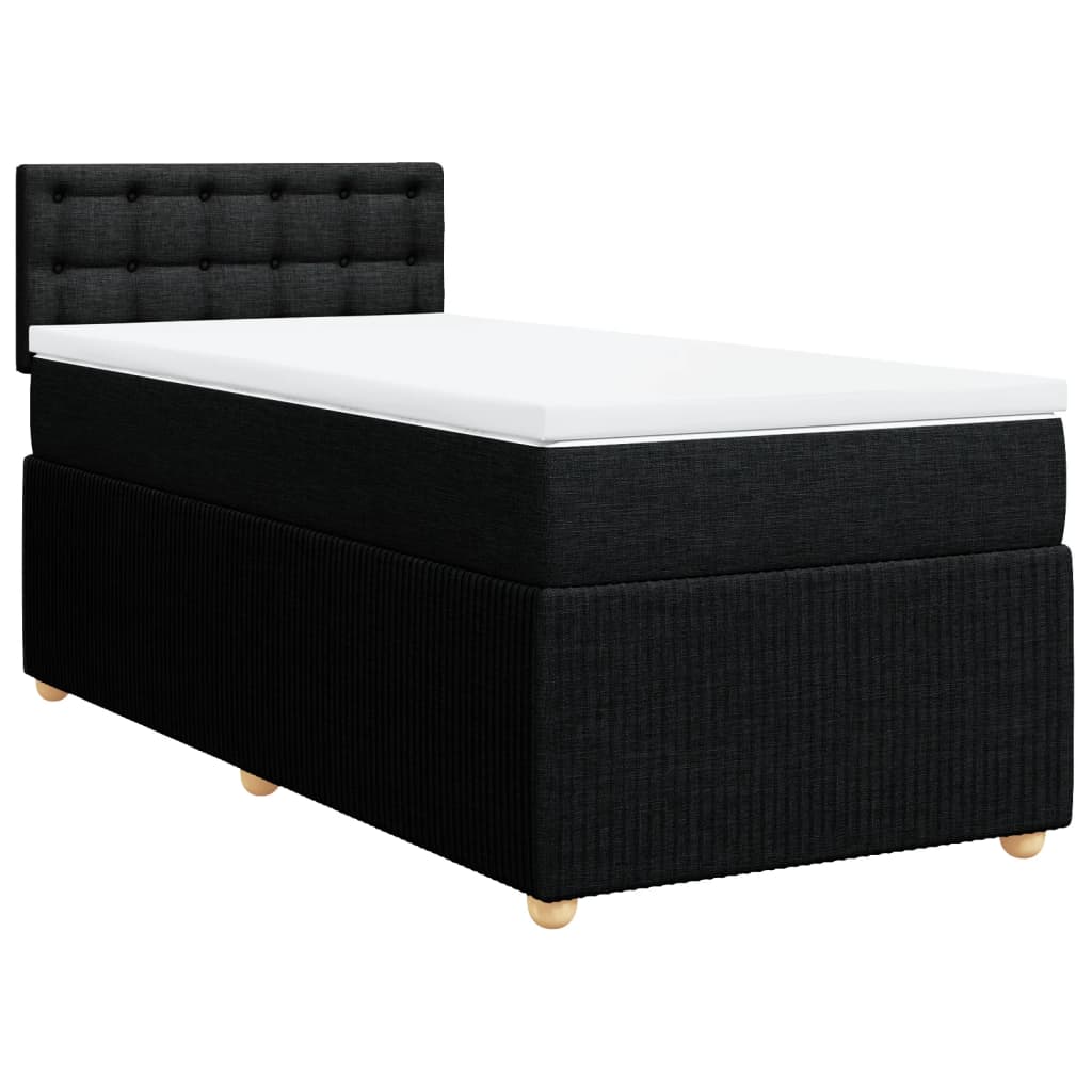 Boxspring met matras stof zwart 90x190 cm is nu te koop bij PeponiXL, paradijselijk wonen!