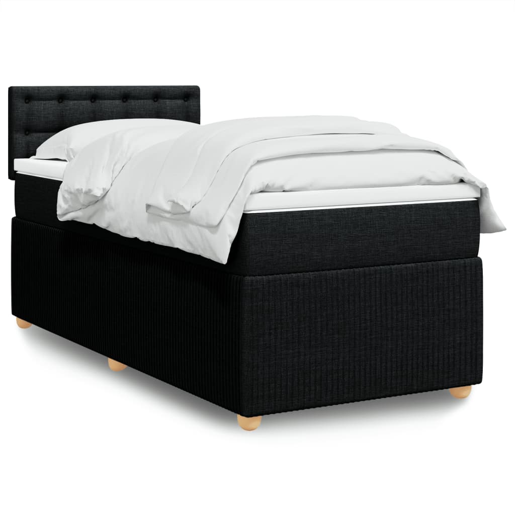 Boxspring met matras stof zwart 90x190 cm is nu te koop bij PeponiXL, paradijselijk wonen!