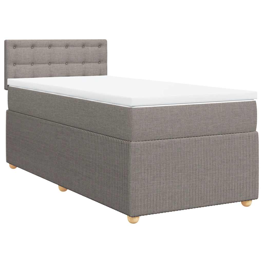 Boxspring met matras stof taupe 90x190 cm is nu te koop bij PeponiXL, paradijselijk wonen!
