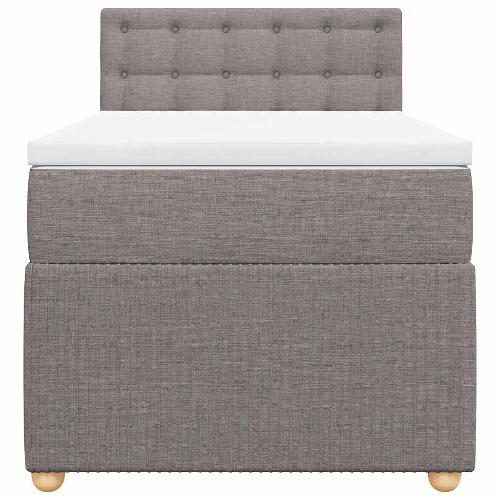 Boxspring met matras stof taupe 90x190 cm is nu te koop bij PeponiXL, paradijselijk wonen!
