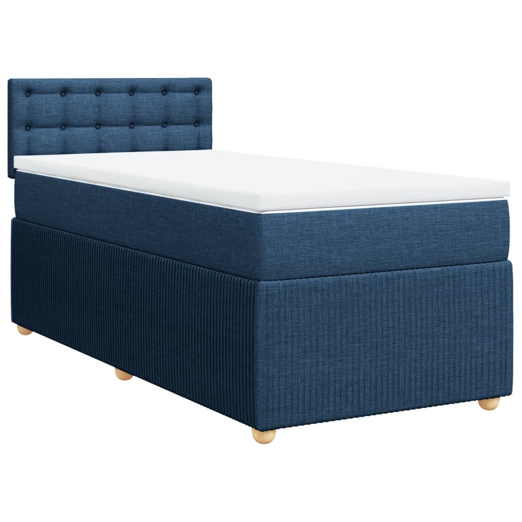 Boxspring met matras stof blauw 90x190 cm is nu te koop bij PeponiXL, paradijselijk wonen!