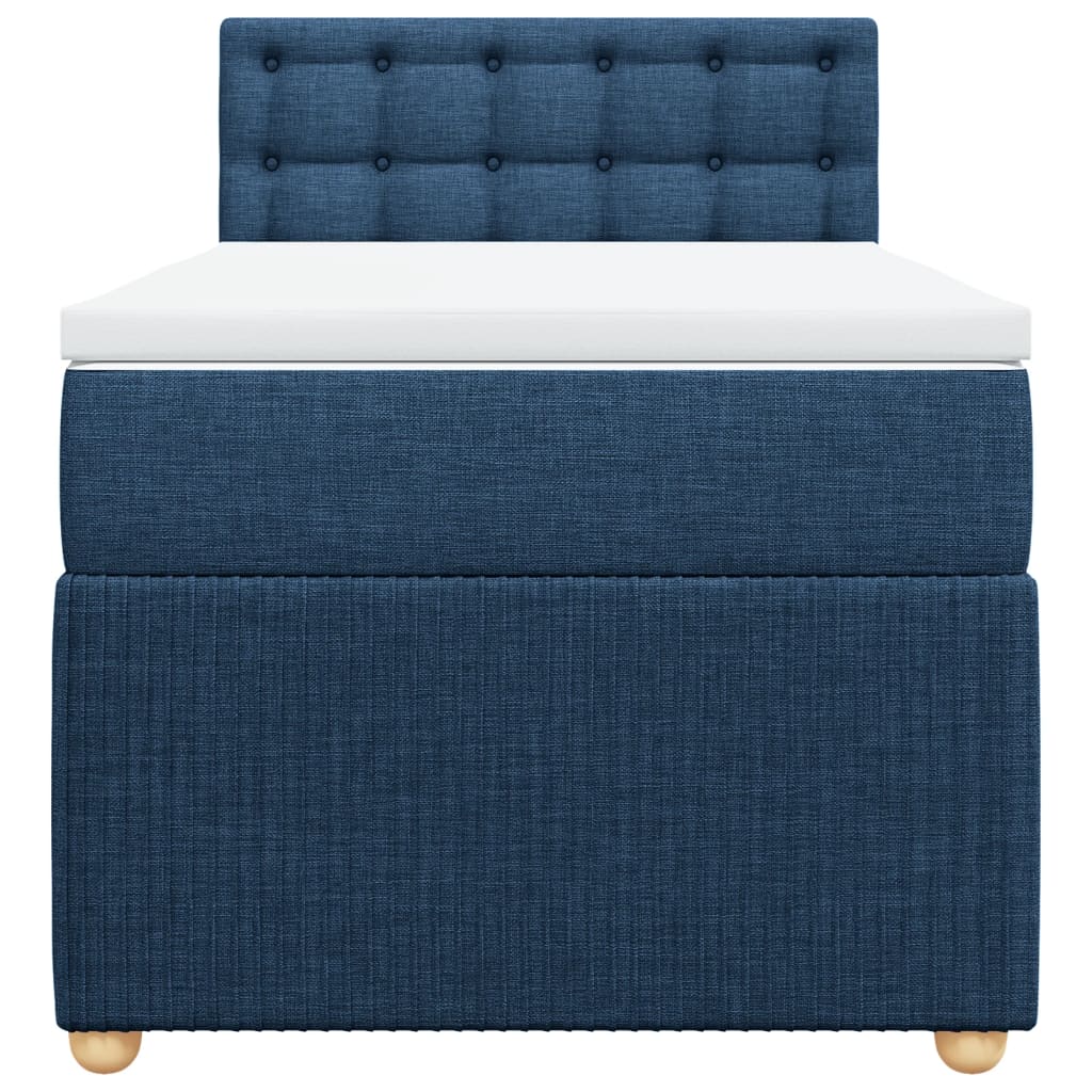 Boxspring met matras stof blauw 90x190 cm is nu te koop bij PeponiXL, paradijselijk wonen!