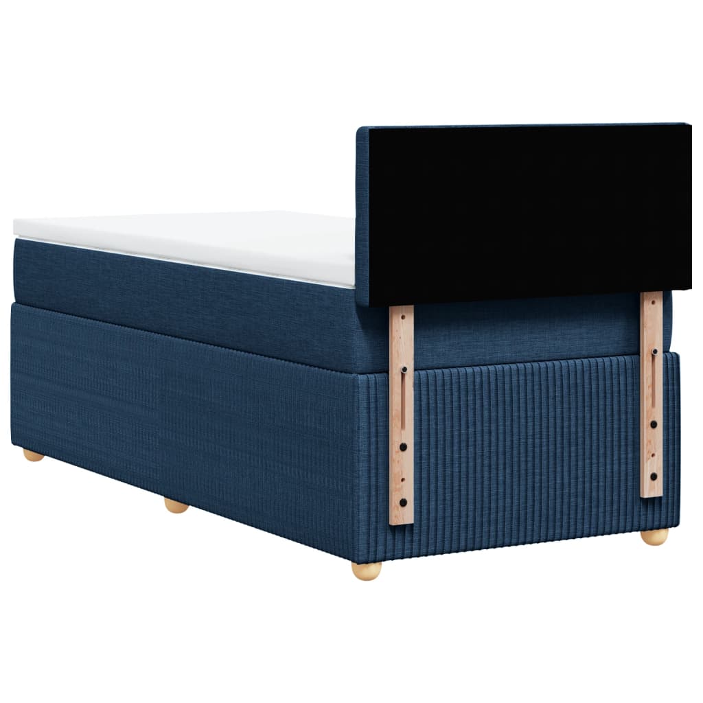 Boxspring met matras stof blauw 90x190 cm is nu te koop bij PeponiXL, paradijselijk wonen!