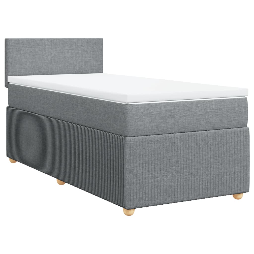 Boxspring met matras stof lichtgrijs 90x200 cm is nu te koop bij PeponiXL, paradijselijk wonen!