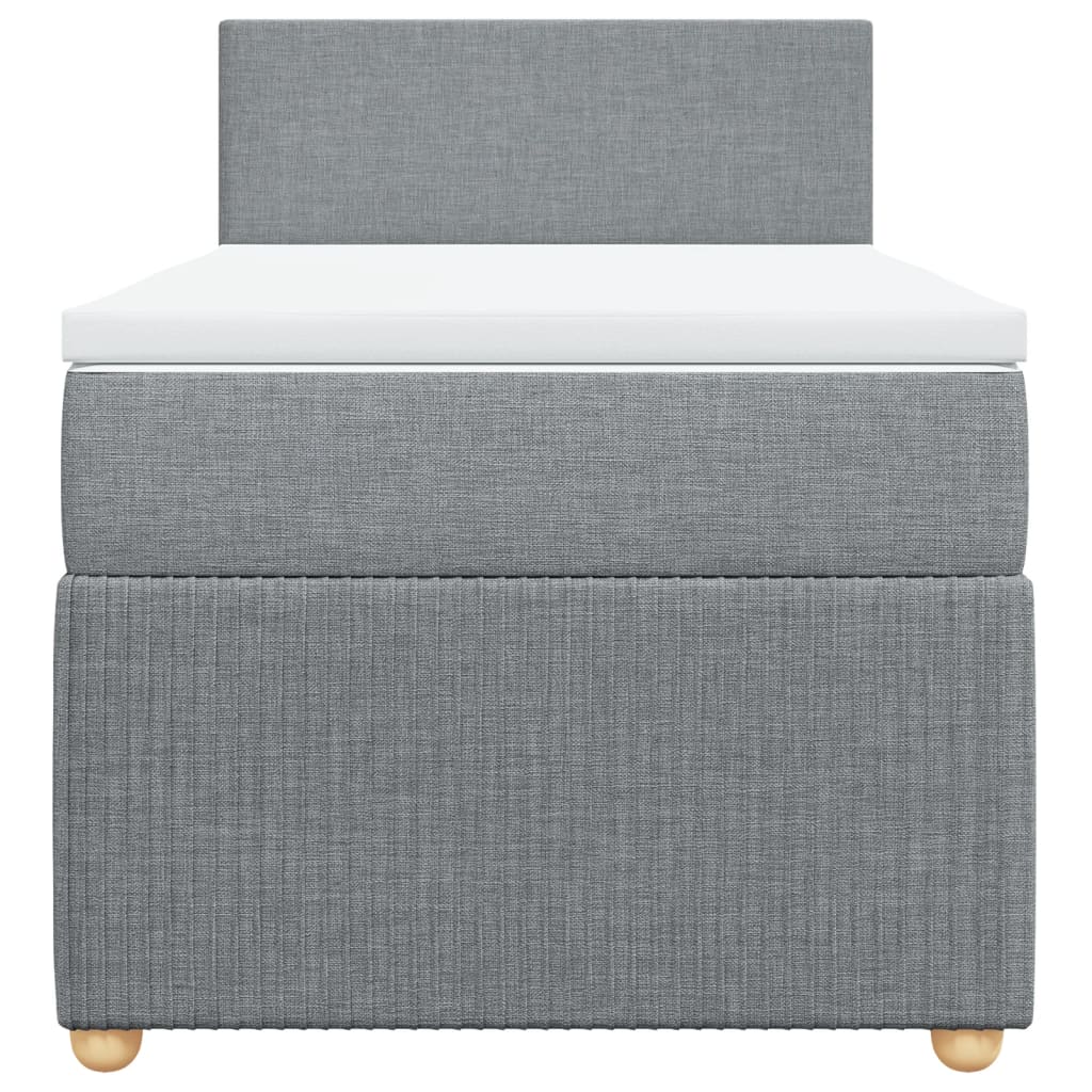 Boxspring met matras stof lichtgrijs 90x200 cm is nu te koop bij PeponiXL, paradijselijk wonen!