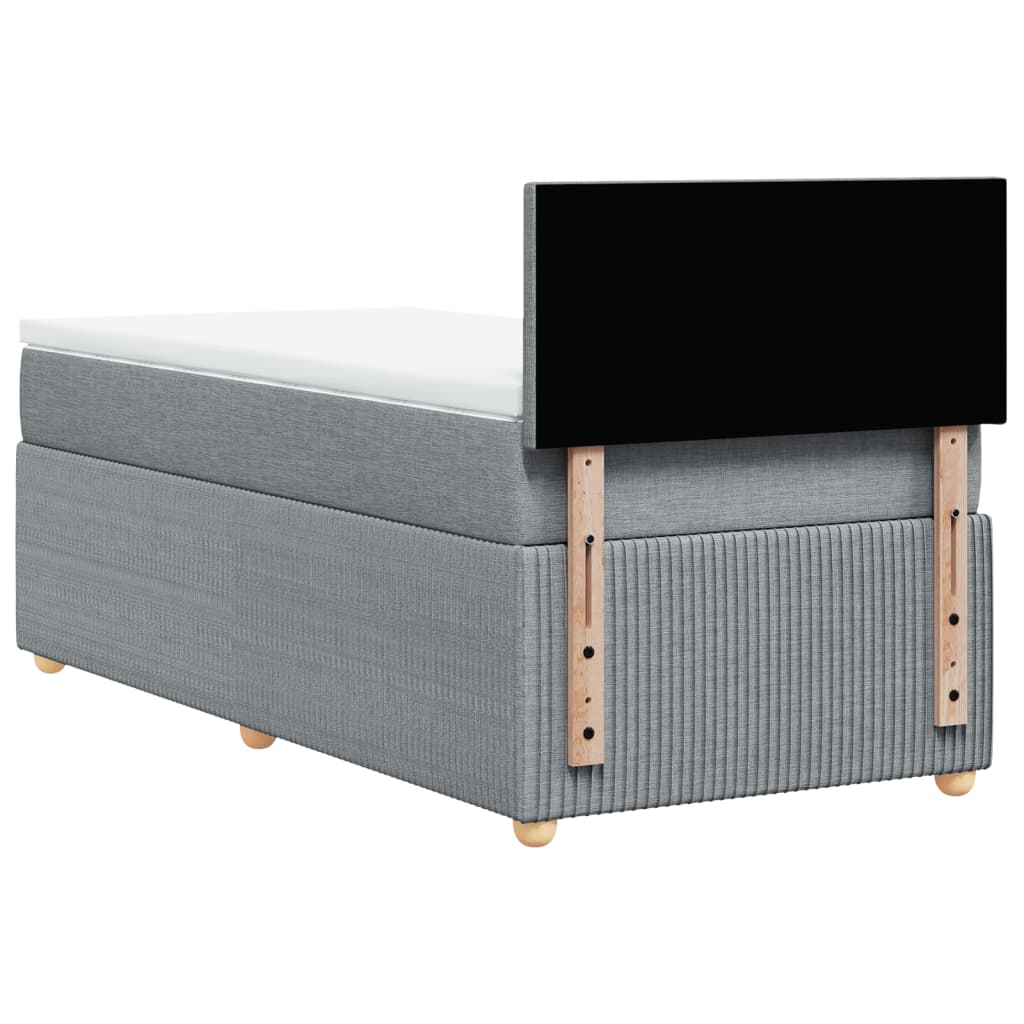 Boxspring met matras stof lichtgrijs 90x200 cm is nu te koop bij PeponiXL, paradijselijk wonen!