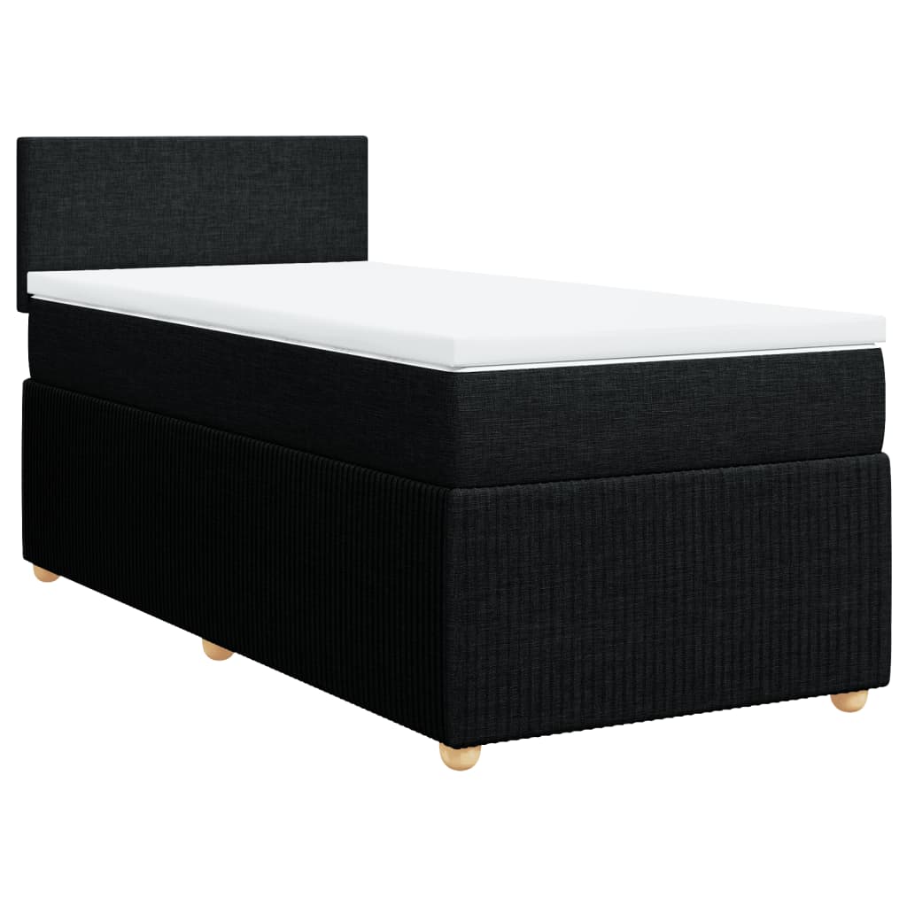 Boxspring met matras stof zwart 90x200 cm is nu te koop bij PeponiXL, paradijselijk wonen!