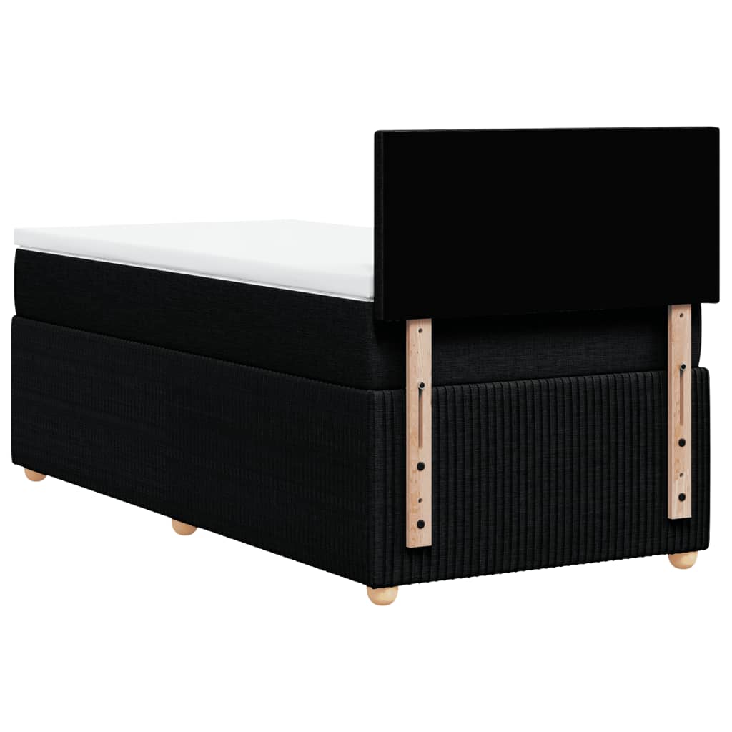 Boxspring met matras stof zwart 90x200 cm is nu te koop bij PeponiXL, paradijselijk wonen!