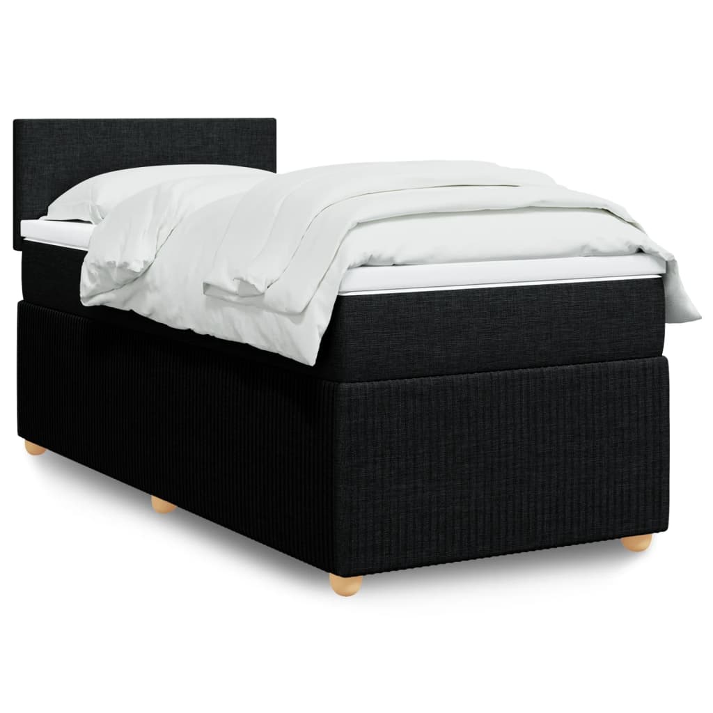 Boxspring met matras stof zwart 90x200 cm is nu te koop bij PeponiXL, paradijselijk wonen!