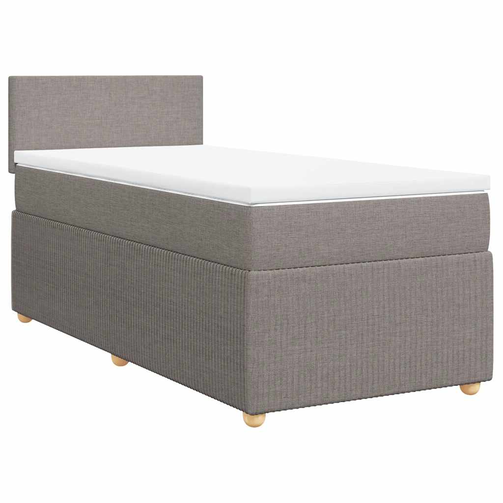 Boxspring met matras stof taupe 90x200 cm is nu te koop bij PeponiXL, paradijselijk wonen!