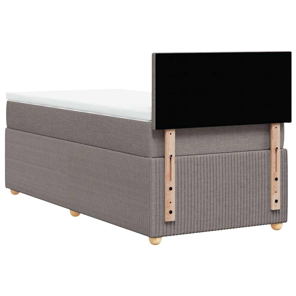 Boxspring met matras stof taupe 90x200 cm is nu te koop bij PeponiXL, paradijselijk wonen!