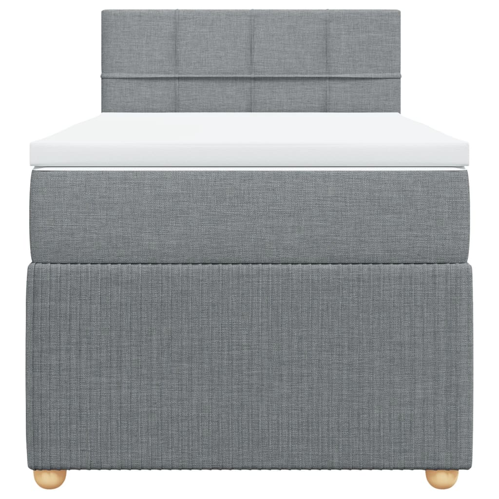 Boxspring met matras stof lichtgrijs 90x200 cm is nu te koop bij PeponiXL, paradijselijk wonen!