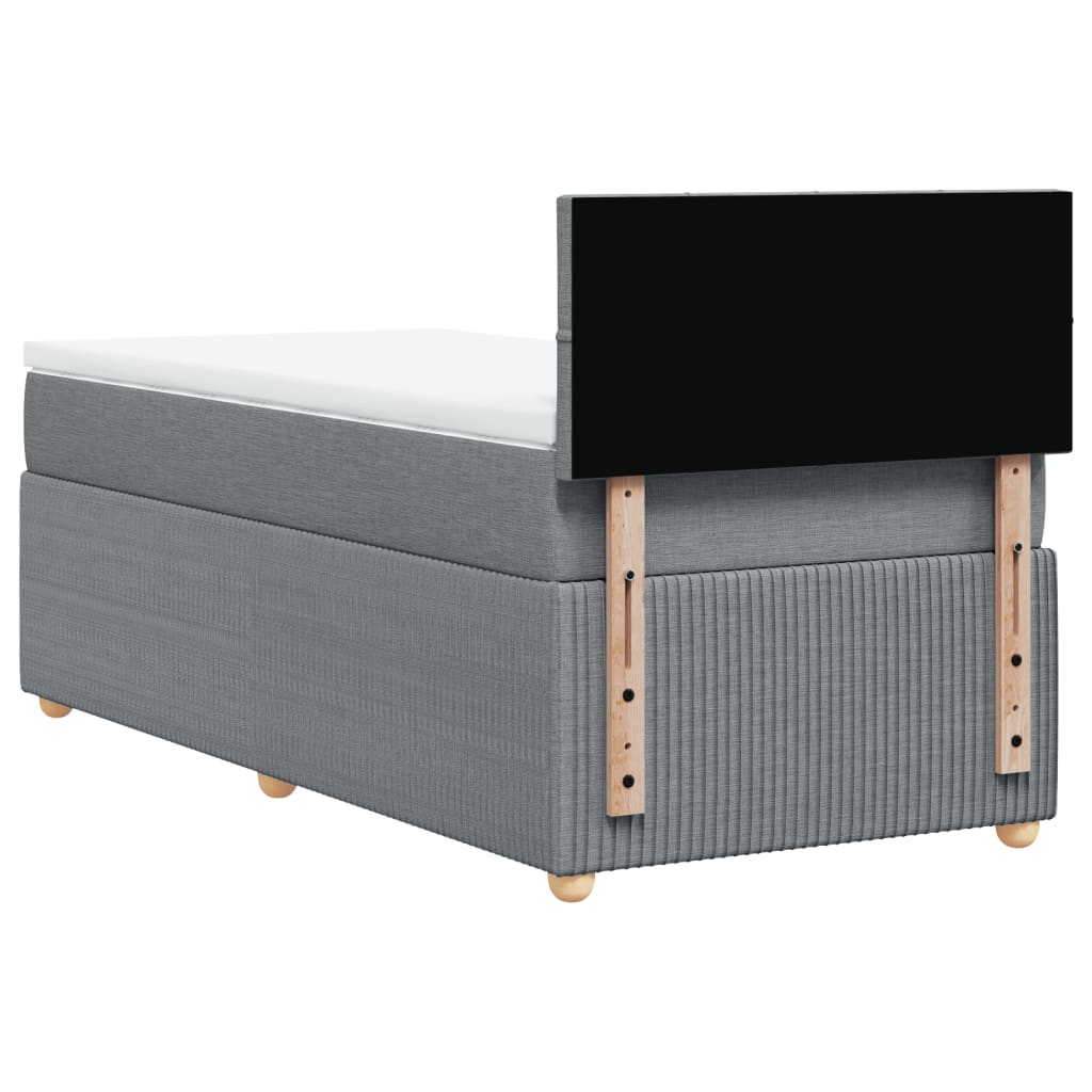 Boxspring met matras stof lichtgrijs 90x200 cm is nu te koop bij PeponiXL, paradijselijk wonen!