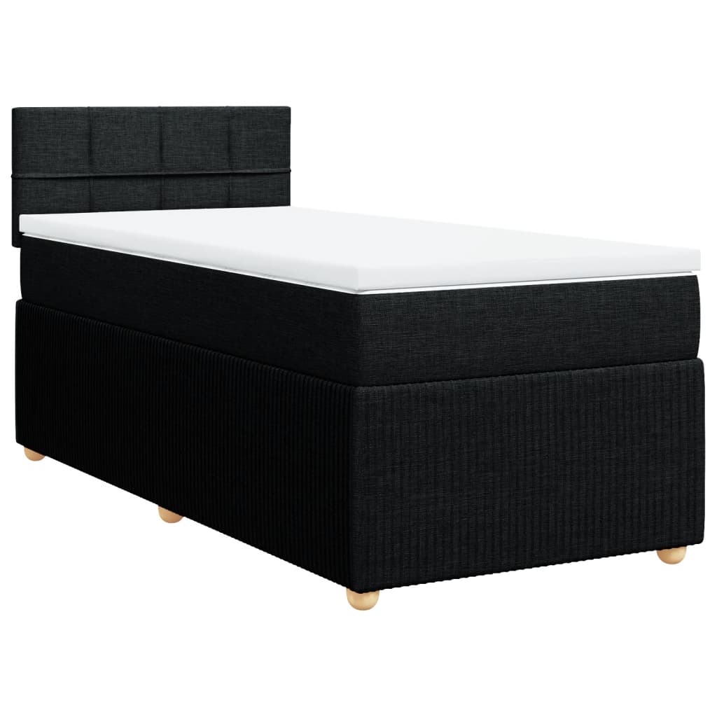 Boxspring met matras stof zwart 90x200 cm is nu te koop bij PeponiXL, paradijselijk wonen!