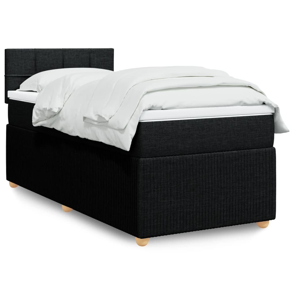 Boxspring met matras stof zwart 90x200 cm is nu te koop bij PeponiXL, paradijselijk wonen!