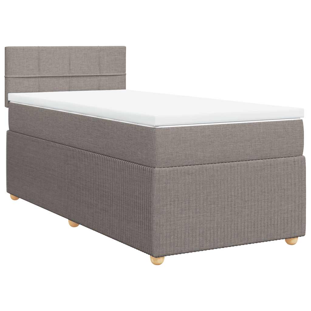 Boxspring met matras stof taupe 90x200 cm is nu te koop bij PeponiXL, paradijselijk wonen!