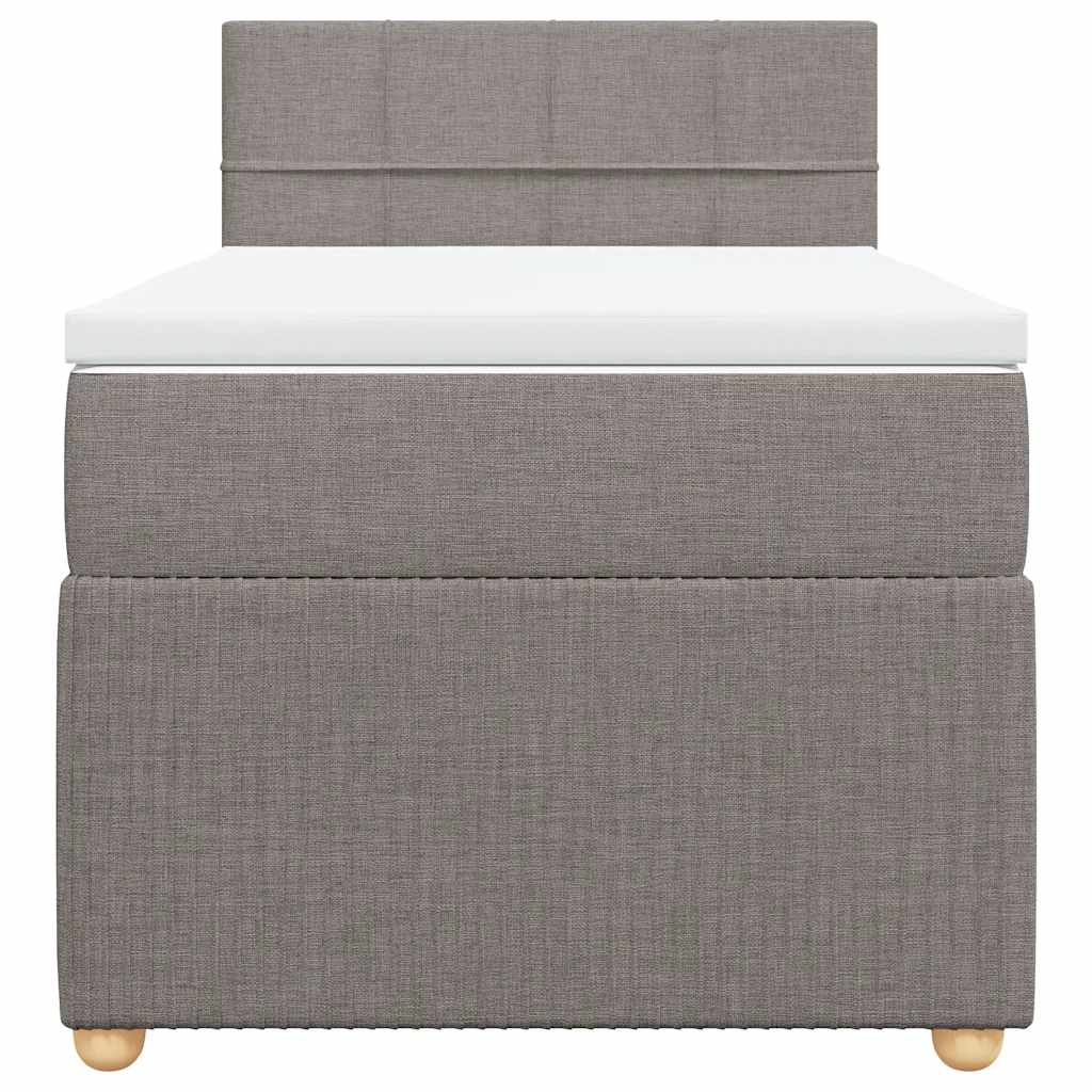 Boxspring met matras stof taupe 90x200 cm is nu te koop bij PeponiXL, paradijselijk wonen!